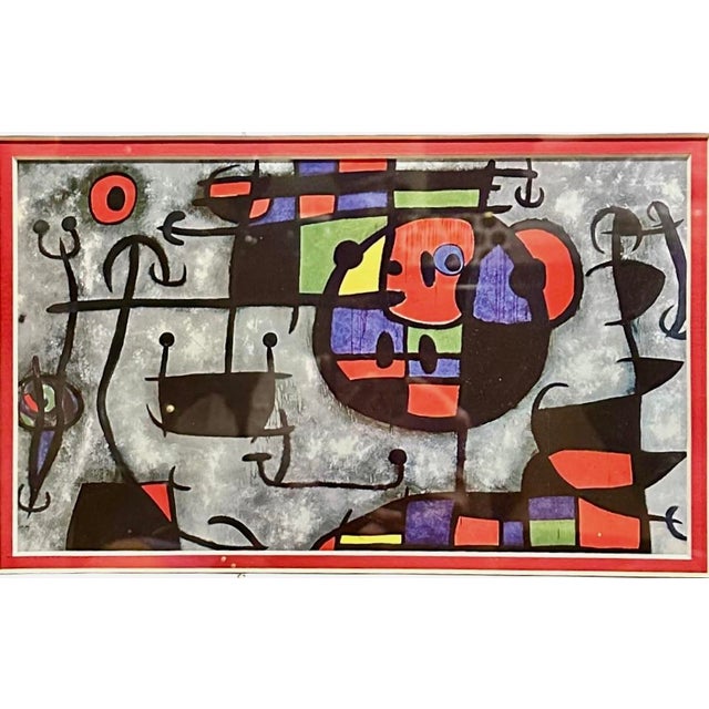 Stunning Joan Miró (Spain, 1893 - 1983) color plate lithograph printed in 1972 Maeght, Paris. Professionally and newly...