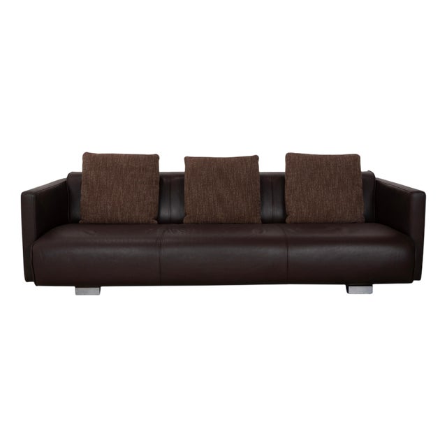 Model 6300 4-Seater Sofa in Brown Leather from Rolf Benz For Sale