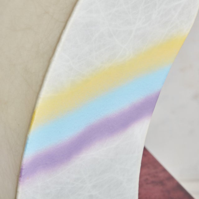 Paper Oblong Rainbow Cocoon Table Lamp by Cazal Crèation, Italy 1970s For Sale - Image 7 of 11