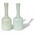 Mid-Century Modern Vintage Murano Light Blue and Green Over White Gold Flecks Italian Art Glass Flower Vases - A Pair For Sale - Image 3 of 6