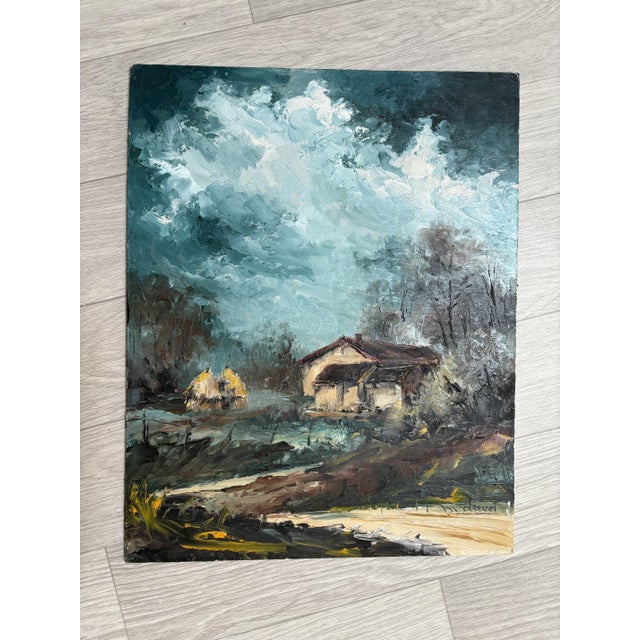 Drevet, Landscape with Storm, 1920s-1940s, Painting For Sale - Image 4 of 4