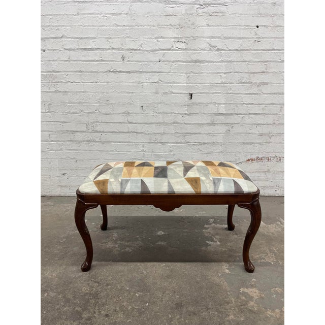Newly Upholstered Queen Anne Style Vanity or Piano Bench For Sale - Image 10 of 10