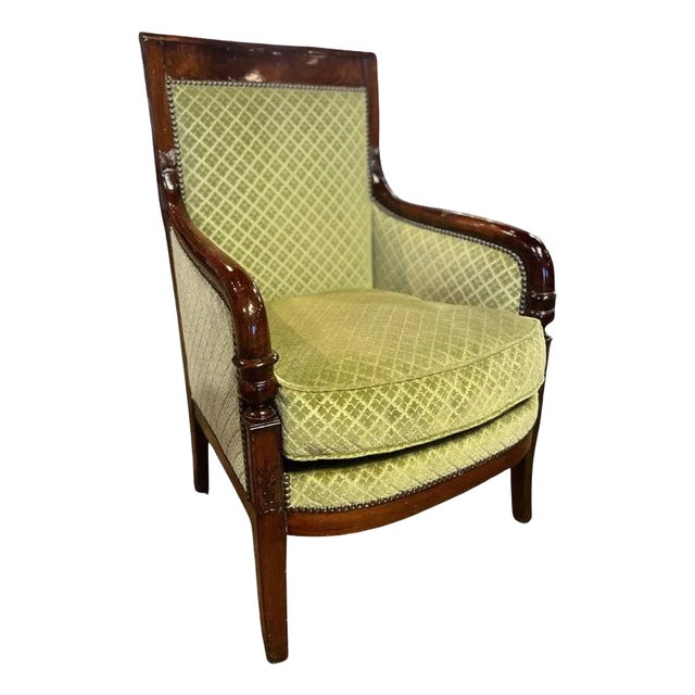 19th Century Restoration Bergere Mahogany For Sale