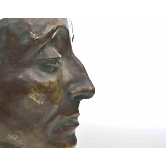 Amedeo Bocchi, Head of Man Sculpture, 1920s, Bronze For Sale - Image 4 of 5