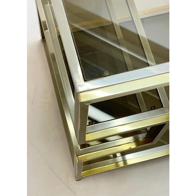 Mid-Century Italian Gold Brass and Glass Console Table, 1970s For Sale - Image 16 of 18