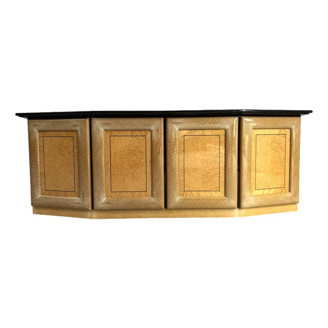 Vintage Burl Wood Credenza, 1980s For Sale