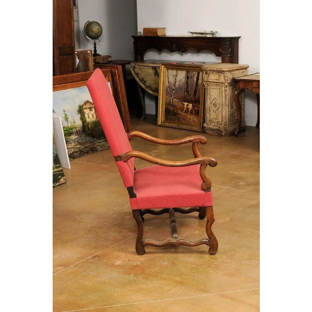 19th Century French Louis XIII Style Walnut Fauteuil with Os de Mouton Base For Sale In Atlanta - Image 6 of 12