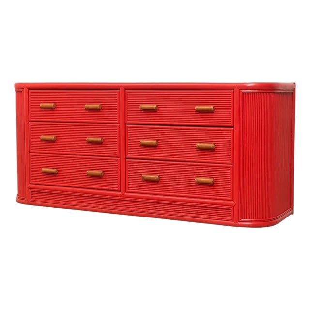 Mid 20th Century Poppy Red Dresser For Sale