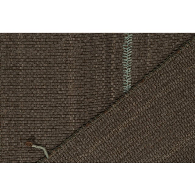 Textile Rug & Kilim’s Contemporary Kilim in Brown With Muted Stripes For Sale - Image 7 of 8