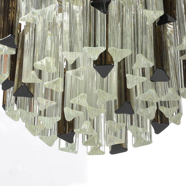 Mid-Century Modernist Hand-Blown Murano Mixed Glass Camer Triedre Chandelier For Sale - Image 12 of 17