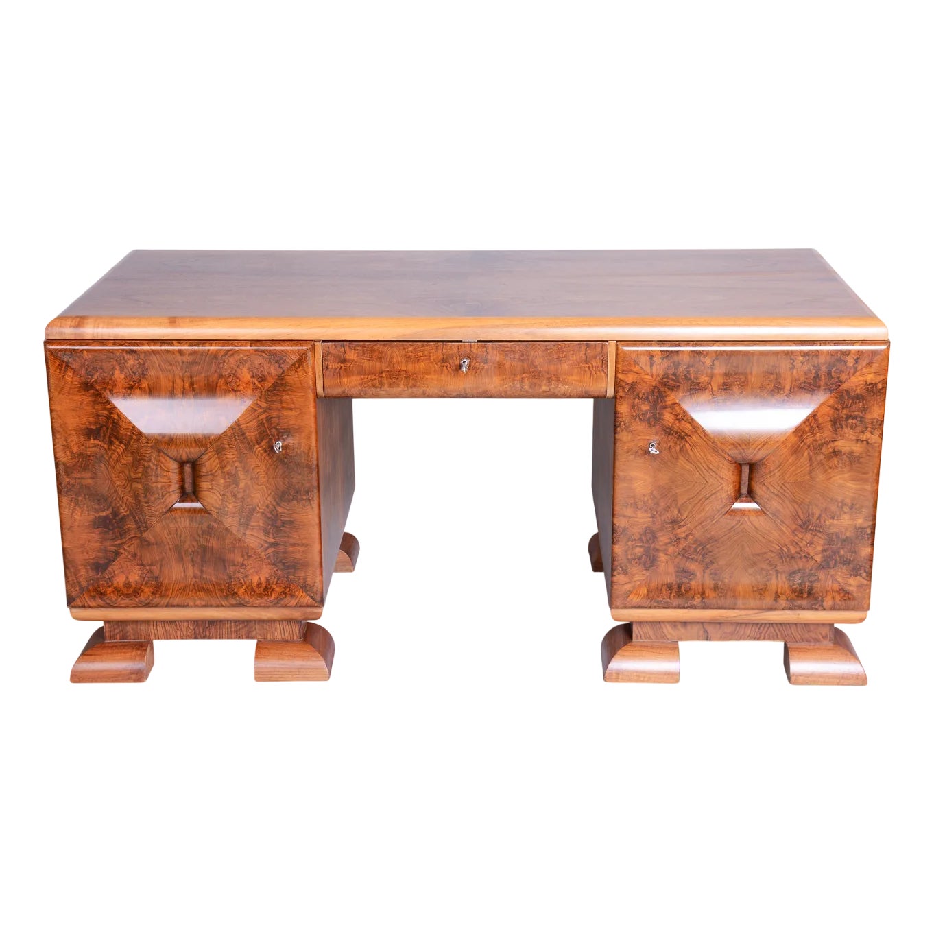 Art Deco Writing Desk in Mahogany and Walnut, 1920s | Chairish