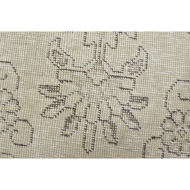 1980s Tabriz Rug 6’11” X 10’1” Beige Wool Vintage Distressed Hand-Knotted Carpet For Sale - Image 5 of 15