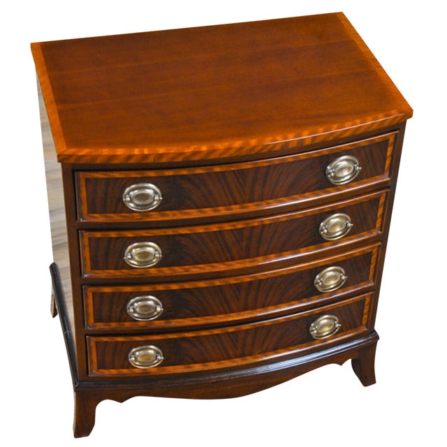 Niagara Furniture Banded Mahogany Bowfront Chest For Sale