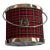 Vintage Red Tartan / Plaid Chrome Lion Crest Ice Bucket For Sale