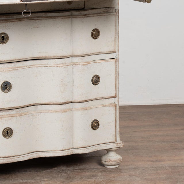 19th Century Swedish White Rococo Secretary Bureau For Sale - Image 12 of 13
