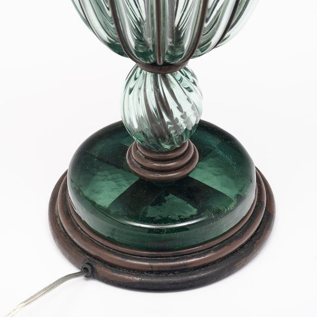 Art Nouveau Style Table Lamp, French, Glass, Iron, Vintage 1930s For Sale - Image 9 of 9