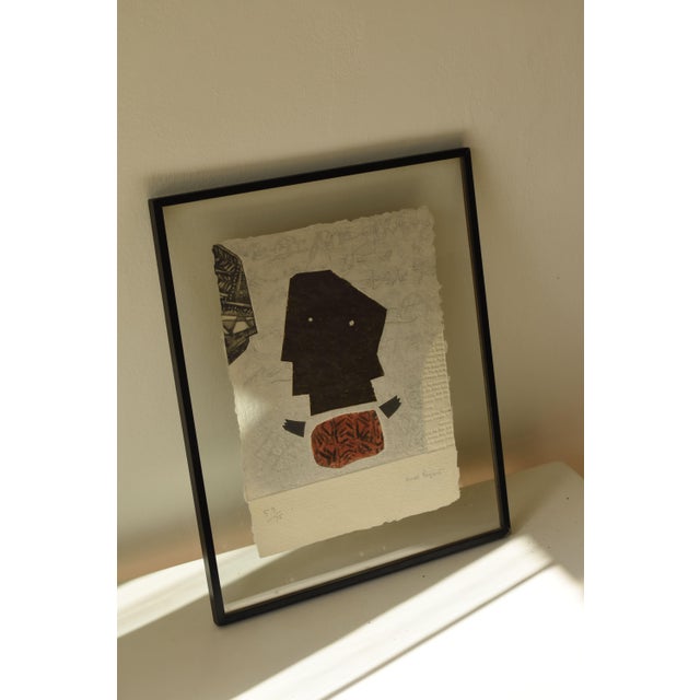 Max Papart, Script Girl, 1950s, Artwork on Paper, Framed For Sale - Image 4 of 4