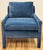 Mid 20th Century Vintage Newly Upholstered MCM Blue Velvet Parsons Chair For Sale - Image 5 of 11