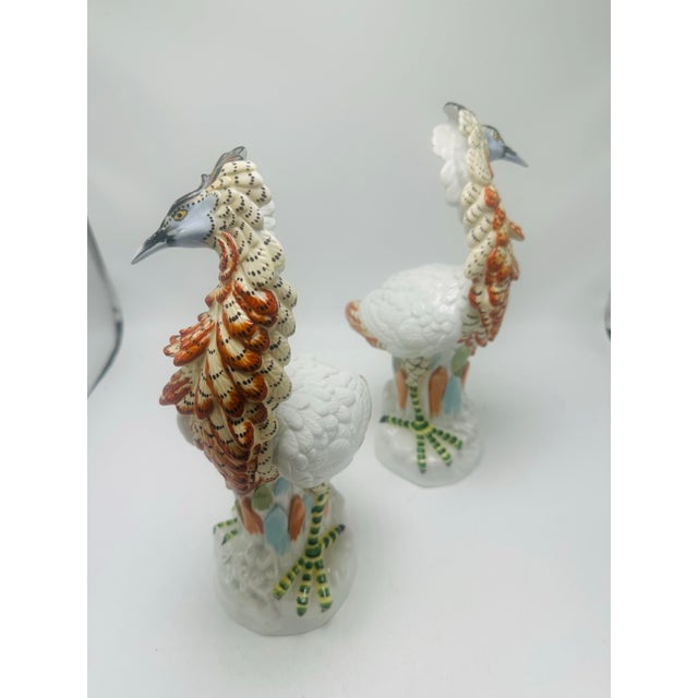 Ceramic Mottahedeh Porcelain Birds, a Pair For Sale - Image 7 of 9