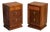 Nightstand End Tables in Laurel Wood With Gold Hardware, Pair For Sale