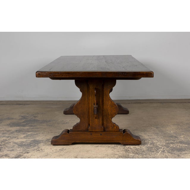 Antique French Oak Monastery Trestle Dining Table For Sale - Image 15 of 18