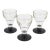 Hand-Blown Glass and Bakelite Absinthe Glasses, 3 pieces, France 1910s For Sale