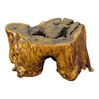 Hand Carved Natural Wood Table Top Sculpture For Sale