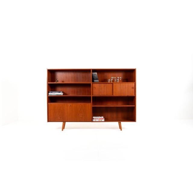 1960s Mid-Century Modern Danish Teak Veneer Bookcase, 1960s For Sale - Image 5 of 13