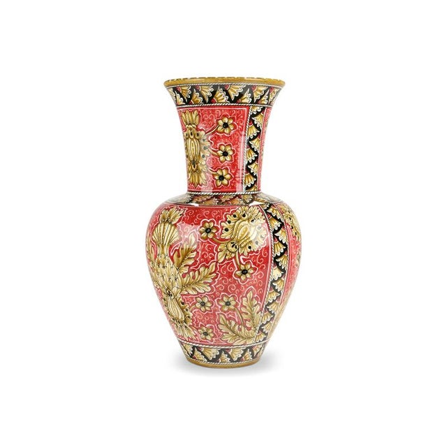 Ceramic Oriental Flowers Heritage Vase by Deblona For Sale - Image 7 of 17