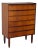 1960s Danish Mid Century Modern Teak Tallboy Dresser Chest of Drawers Scandinavian Vintage For Sale