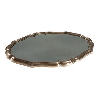 Mirrored Tray with Silver Frame For Sale