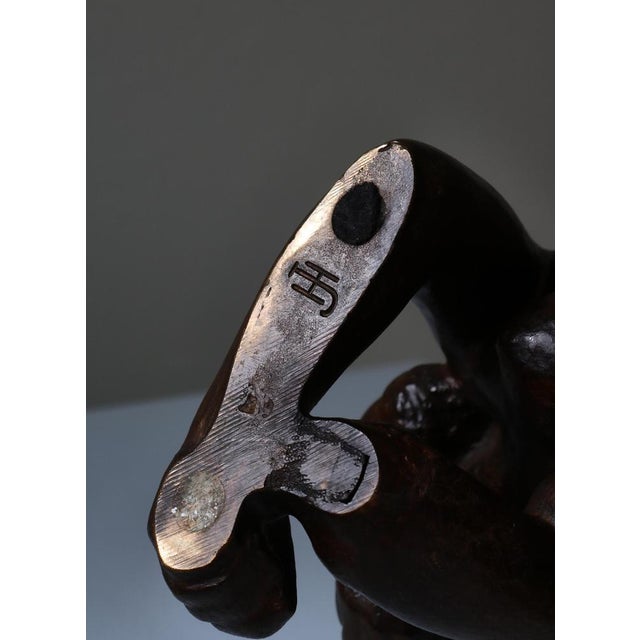 Woman Sculpture Patinated Bronze attributed to Johannes Hansen, Denmark, 1940s For Sale - Image 18 of 18