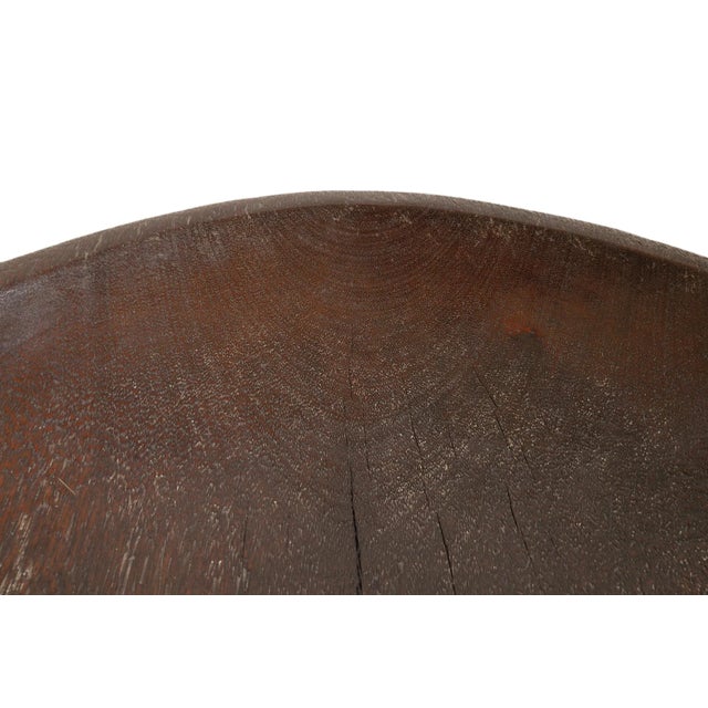 Brown Large Antique Primitive Camping Wood Bowl For Sale - Image 8 of 9