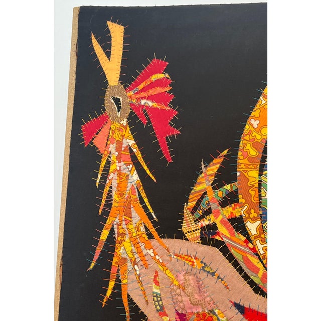 Mid-Century Modern Patchwork representing a rooster Signed Jean Joseph For Sale - Image 3 of 12
