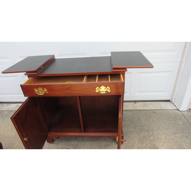 Wood 1980s Henkel Harris Server Bar Cherry Designer Chest For Sale - Image 7 of 9