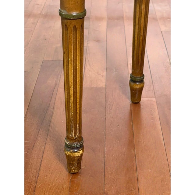 French Louis XVI Style Tabouret Stool With Cane Top and Green Painted Accents, Early 20th C. For Sale - Image 12 of 18