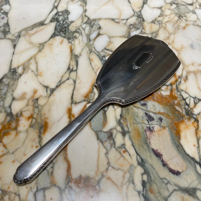 Sterling Silver Large Hand Held Mirror For Sale - Image 4 of 9