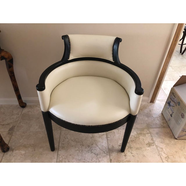 1980s MidCentury Modern Leather Side Chairs a Pair Chairish