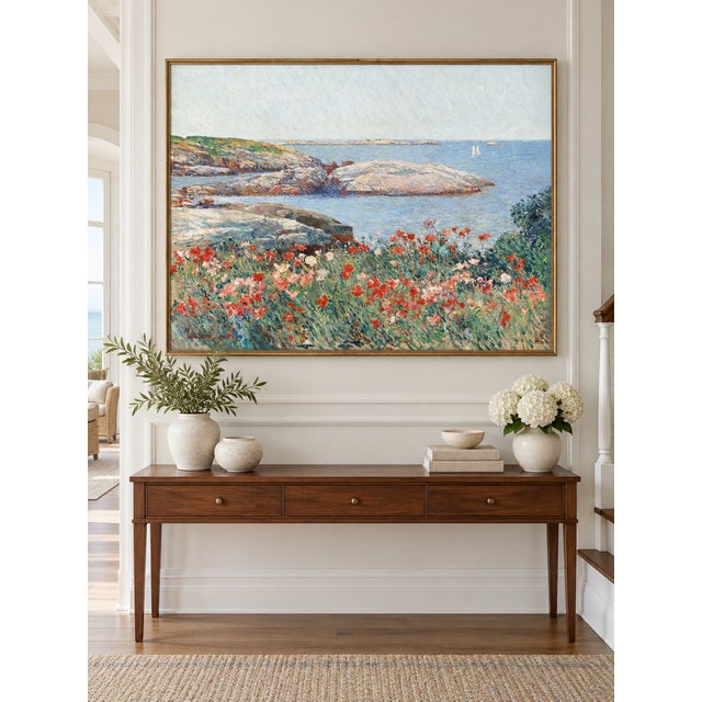 Traditional Vintage Coastal Art Print – Poppies by Childe Hassam, 24" X 18" For Sale - Image 3 of 8