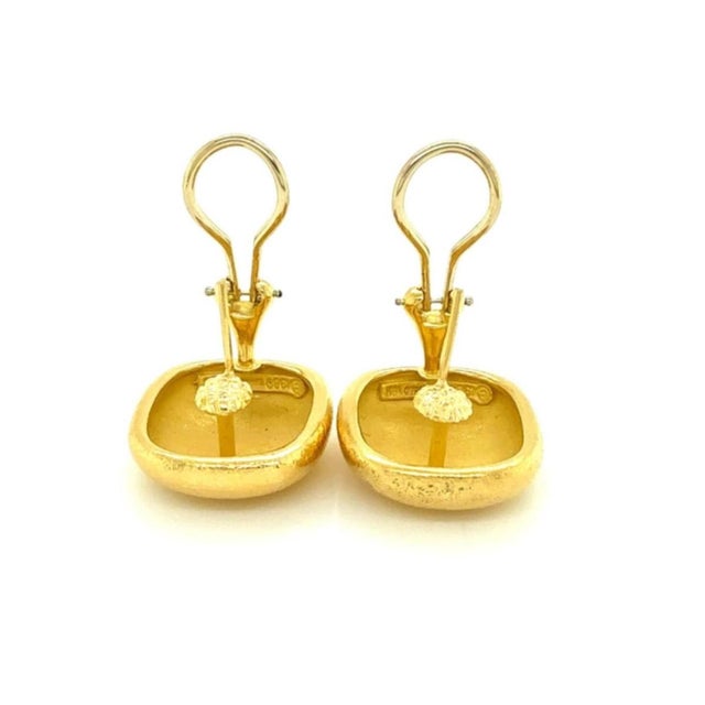 Gold Mid 20th Century Tiffany & Co. Cushion Dome Stud Earrings 18K Yellow Gold For Sale - Image 8 of 9