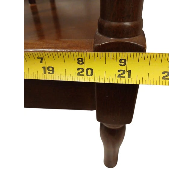 Vintage Canterbury Magazine Music Rack Colonial Wood Walnut Brown Cottage 3 Rack For Sale - Image 9 of 12