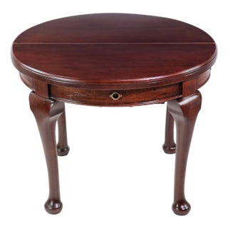 Vintage 35 In. Round Mahogany Side Accent Table For Sale