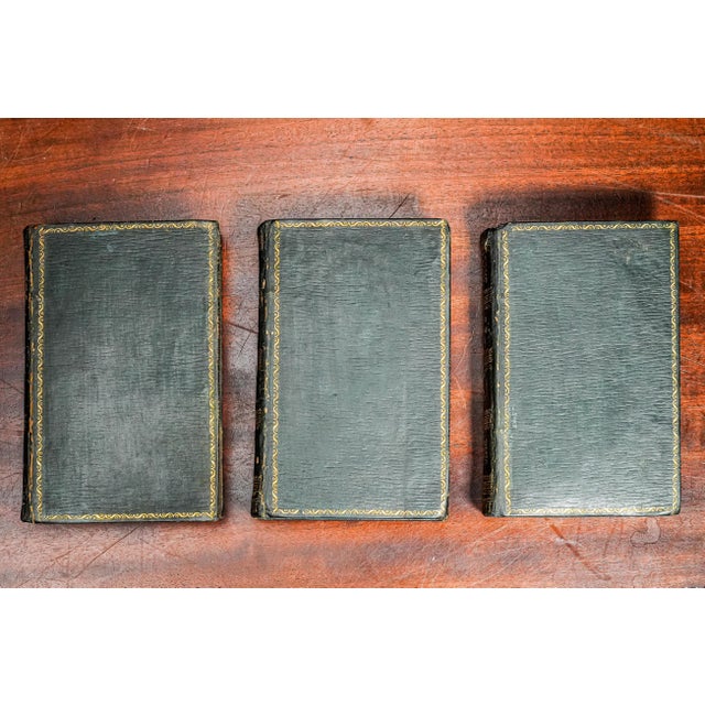 Rare Complete 3 Volume Antique Miniature Leather Book Set Lives of Scottish Poets Scotland Library Office Home Decor For Sale - Image 13 of 14