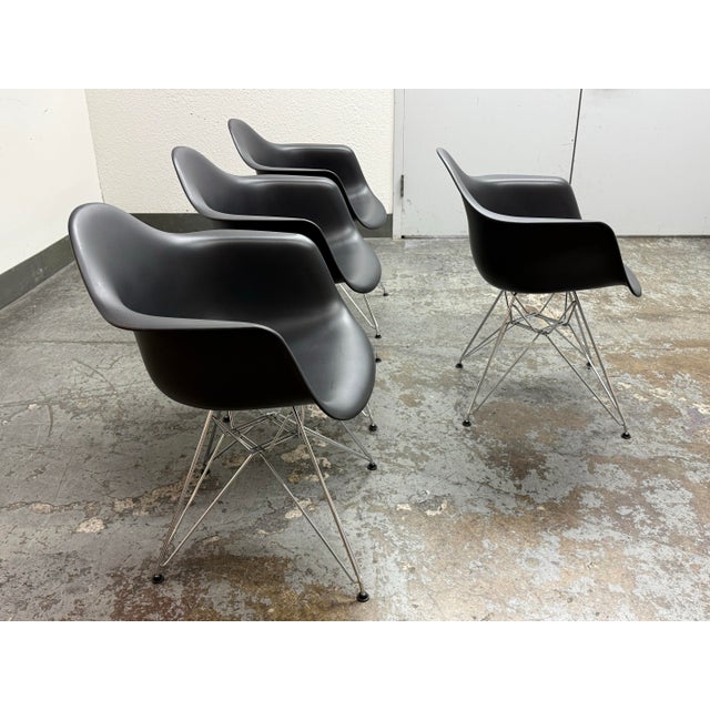 Vitra Charles & Ray Eames for Vitra Eames Plastic Dar Armchair, Set of Four For Sale - Image 4 of 12