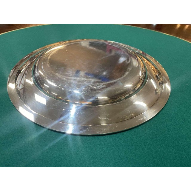 Malmaison Pattern Round Silver-Plated Metal Tray from Christofle For Sale - Image 3 of 8
