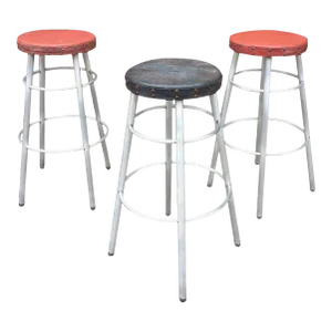 1930s Machine Age Tubular Aluminium Counter Stools by Alcoa Aluminum Co - Set of 3