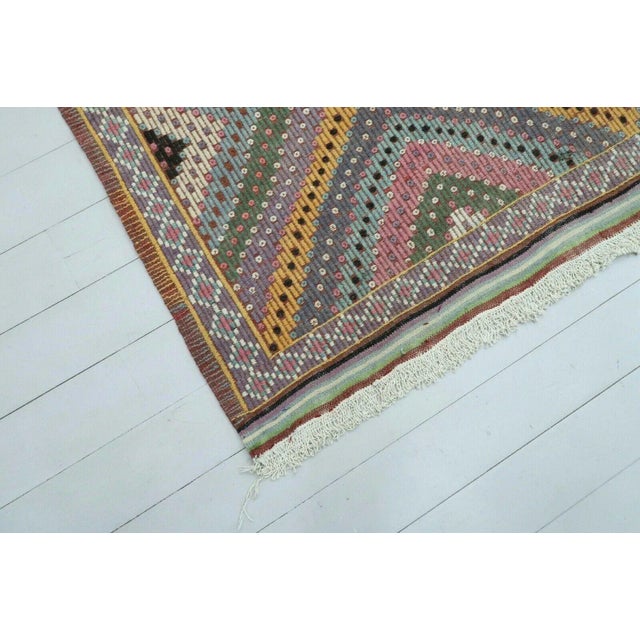 Vintage Turkish Kilim Rug - 74" X 117" For Sale - Image 11 of 13
