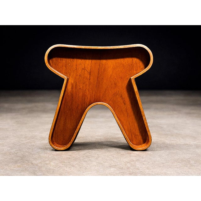 Mid-Century Modern Brazilian Contemporary Stool in Ebonized Wood by Pedro Useche, Brazil, 2000s For Sale - Image 3 of 8