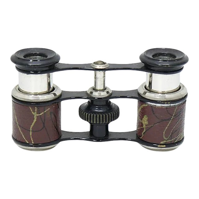 Antique Marbled Leather Opera Glasses For Sale