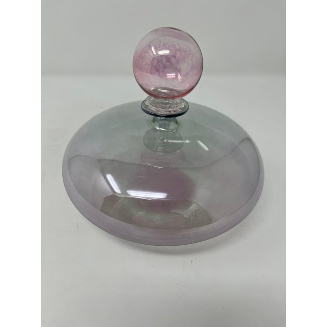 Very lovely and delicate Murano Glass Vase with stopper. Created at the furnaces of La Murrina. Light as a feather and...